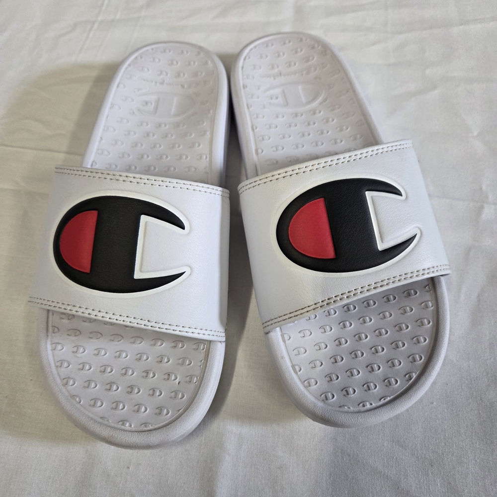 Champion Kids Slide Sandals - White and Red